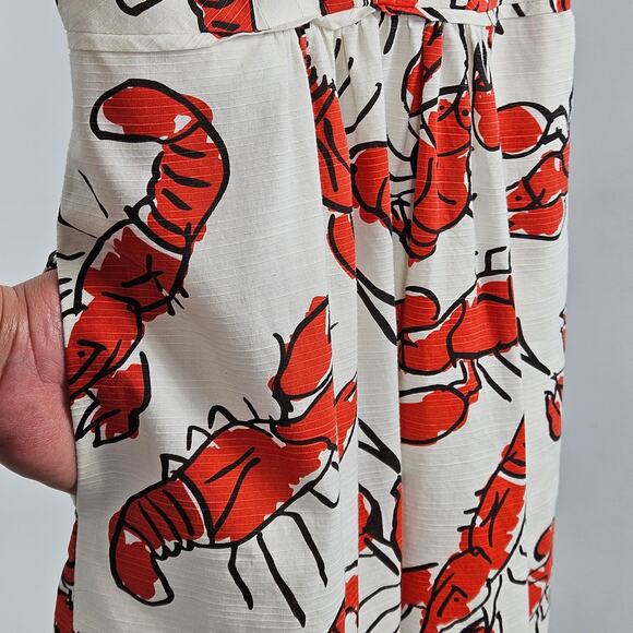 Anthropologie Summer Dress Lobster Print Edme & Esyllte Sleeveless | Women's 0 - Picture 3 of 16